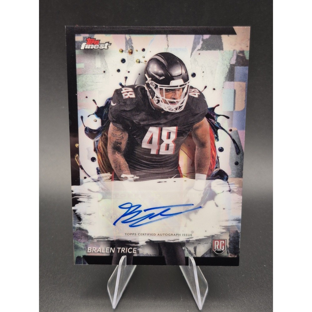 2024‎ Topps Finest Bralen Trice #RFA-BT Rookie Autographs (RC) (AU) Falcons